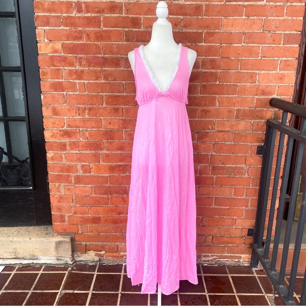 ruffley hot pink slip dress